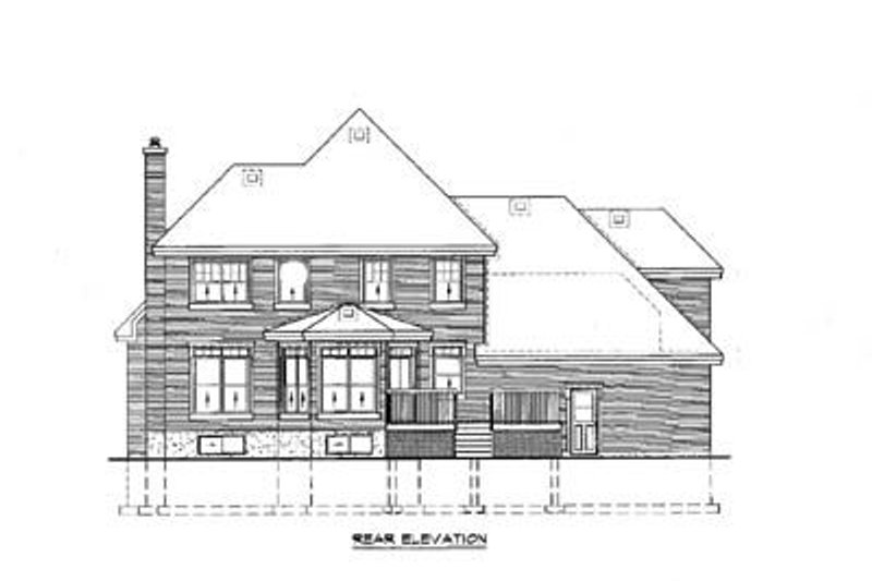 House Plan Design - Exterior - Rear Elevation for Traditional House Plan #25-234 - 3 bed, 2.5 bath