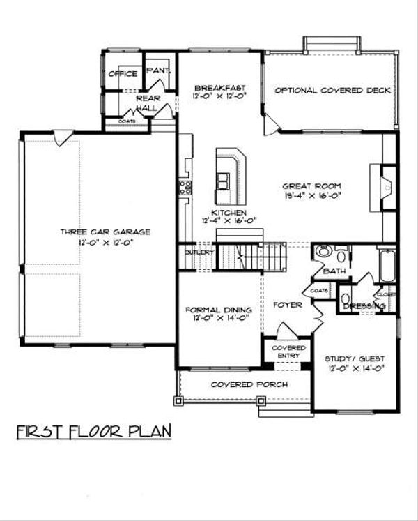 Architectural House Design - Tudor Floor Plan - Main Floor Plan #413-139