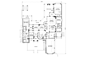 Floor Plan - Main Floor for European House Plan #135-139 - 4 bed, 5.5 bath