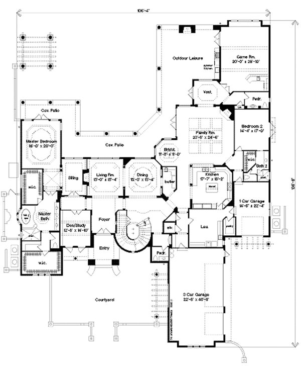 European Floor Plan - Main Floor Plan #135-139