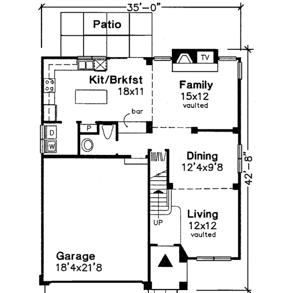 Traditional Floor Plan - Main Floor Plan #320-109