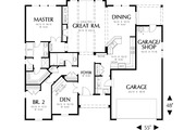 Craftsman Style House Plan - 2 Beds 2 Baths 1728 Sq/Ft Plan #48-411 