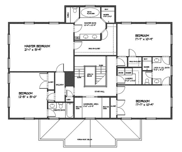 Classical Floor Plan - Upper Floor Plan #477-7