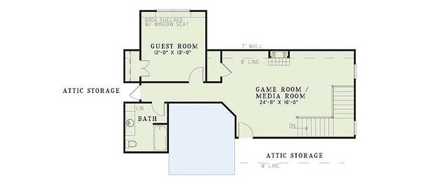 House Blueprint - Country Floor Plan - Upper Floor Plan #17-1091