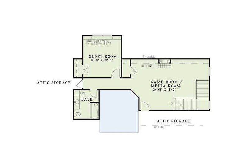 Architectural House Design - Floor Plan - Upper Floor for Country House Plan #17-1091 - 4 bed, 3 bath