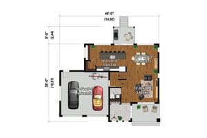 Floor Plan - Main Floor for Farmhouse House Plan #25-4959 - 3 bed, 2 bath