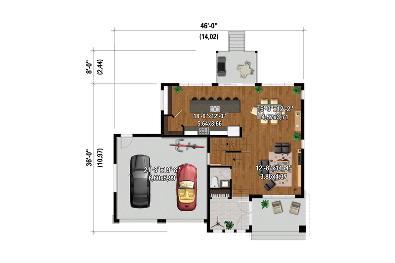 House Plan Design - Floor Plan - Main Floor for Farmhouse House Plan #25-4959 - 3 bed, 2 bath