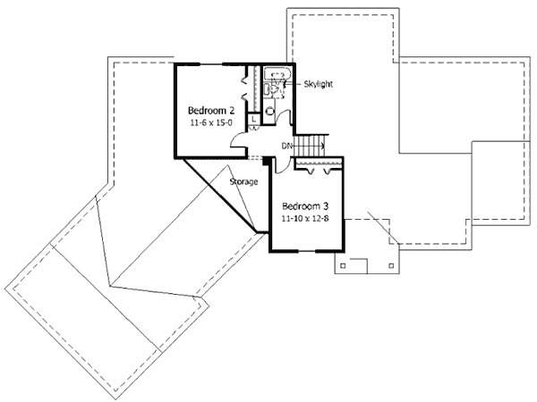 European Floor Plan - Upper Floor Plan #51-116