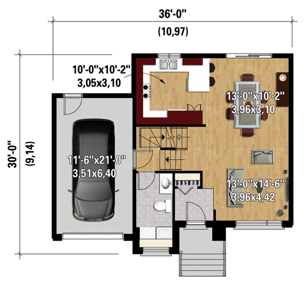 House Plan Design - Contemporary Floor Plan - Main Floor Plan #25-4281