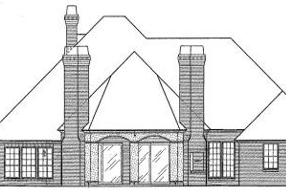 Exterior - Rear Elevation for European House Plan #310-278 - 3 bed, 2.5 bath