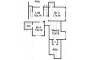 European Style House Plan - 4 Beds 3.5 Baths 3592 Sq/Ft Plan #15-260 