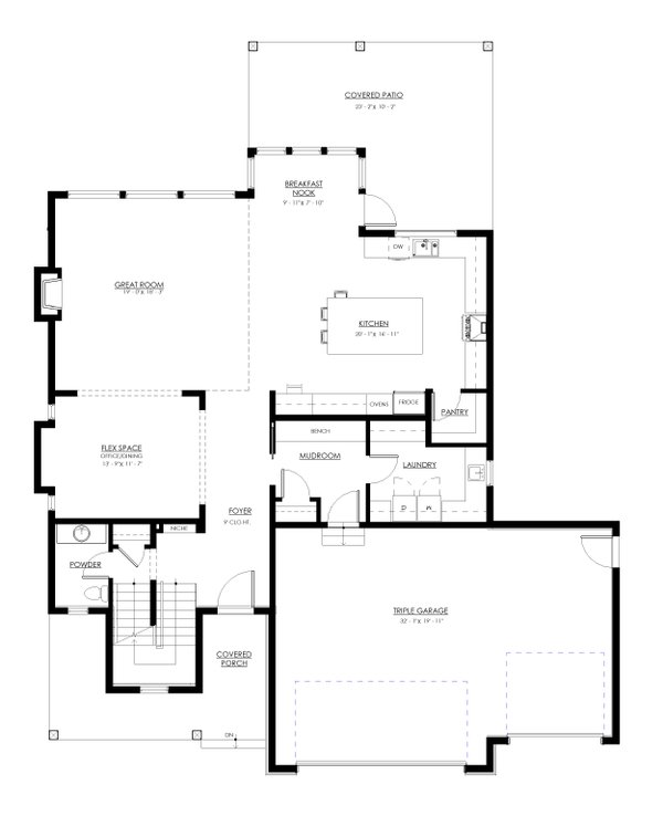 Architectural House Design - Farmhouse Floor Plan - Main Floor Plan #1114-68