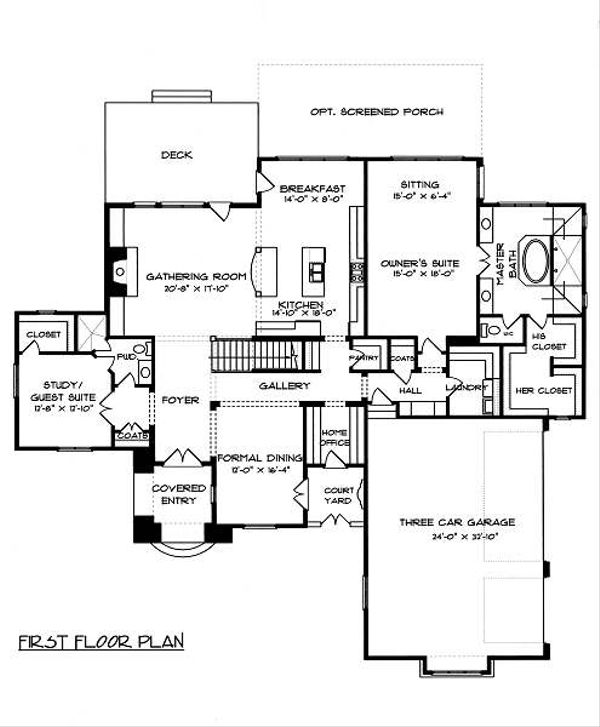 Dream House Plan - European Floor Plan - Main Floor Plan #413-148