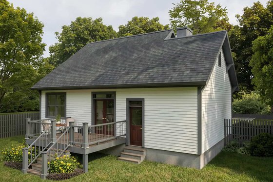 Exterior - Rear Elevation for Farmhouse House Plan #79-334 - 3 bed, 2 bath