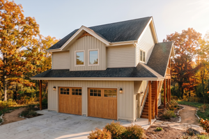 Exterior - Front Elevation for Farmhouse House Plan #1099-24 - 1 bed, 1 bath