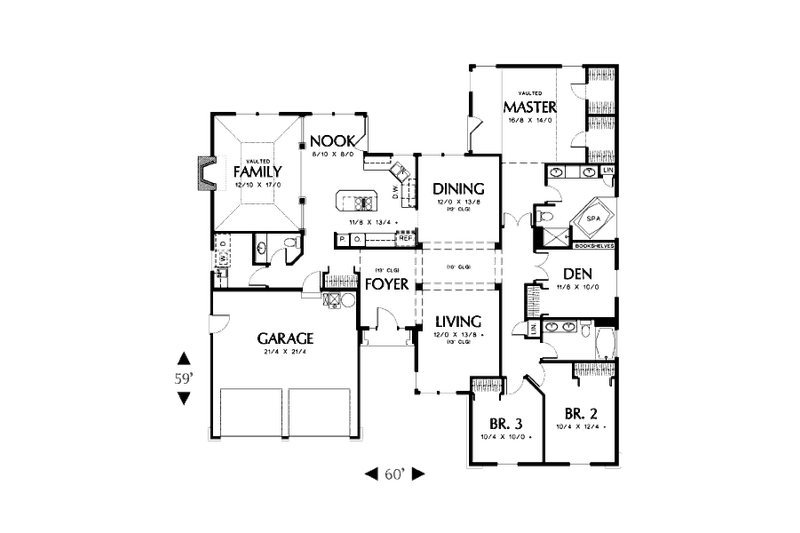 Home Plan - Floor Plan - Main Floor for Traditional House Plan #48-418 - 3 bed, 2.5 bath