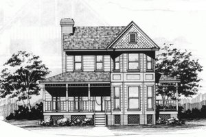 Victorian Exterior - Front Elevation Plan #10-228