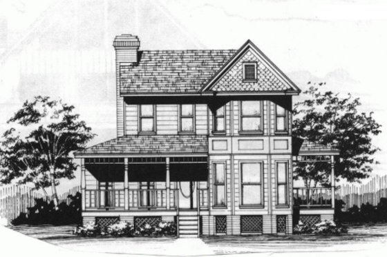 Victorian Exterior - Front Elevation Plan #10-228