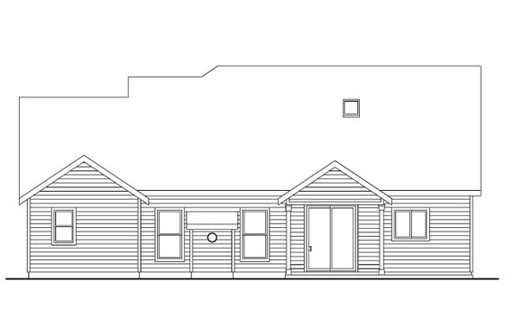 Exterior - Rear Elevation for Craftsman House Plan #124-676 - 3 bed, 2.5 bath