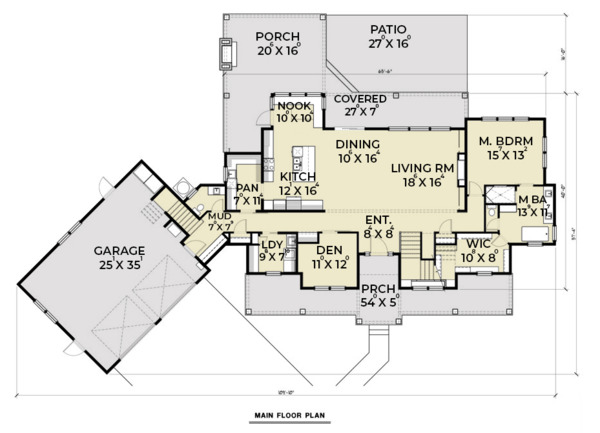 House Design - Farmhouse Floor Plan - Main Floor Plan #1070-23