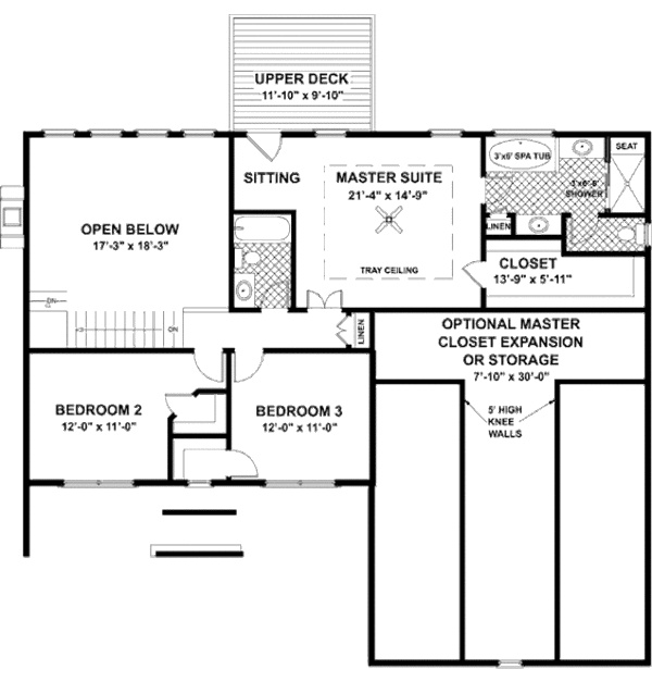 House Plan Design - Country Floor Plan - Upper Floor Plan #56-565