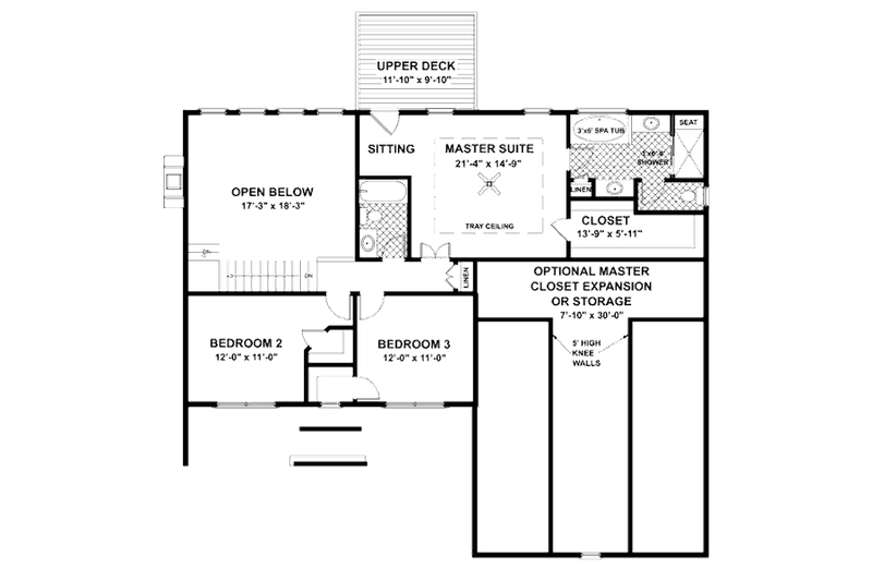 Home Plan - Floor Plan - Upper Floor for Country House Plan #56-565 - 4 bed, 3 bath