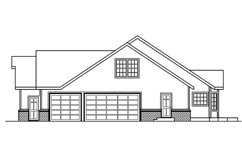 House Design - Exterior - Other Elevation 1 for Ranch House Plan #124-391 - 3 bed, 3.5 bath