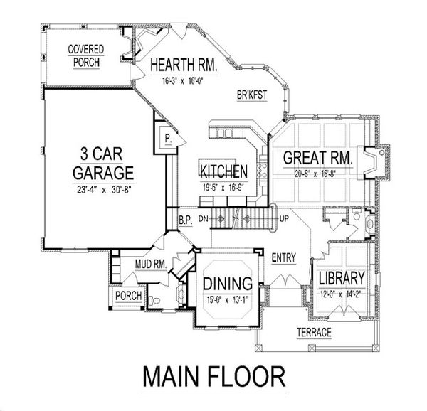 European Floor Plan - Main Floor Plan #458-19