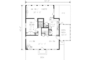 Floor Plan - Main Floor for Cottage House Plan #3-167 - 3 bed, 3 bath