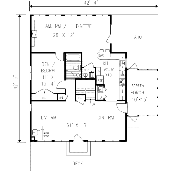 Home Plan - Bungalow Floor Plan - Main Floor Plan #3-167