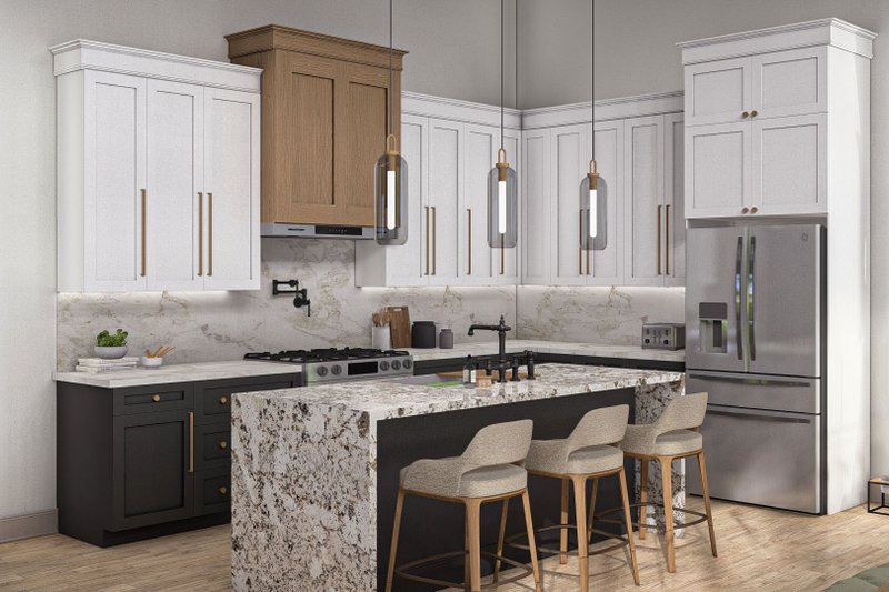 Architectural House Design - Interior - Kitchen for Barndominium House Plan #455-475 - 3 bed, 3 bath