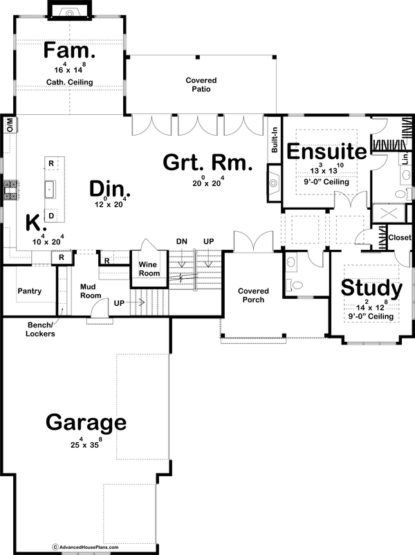 Architectural House Design - Farmhouse Floor Plan - Main Floor Plan #455-720