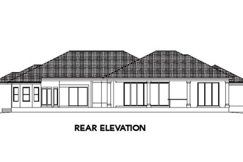 House Blueprint - Exterior - Rear Elevation for Mediterranean House Plan #27-375 - 5 bed, 4.5 bath