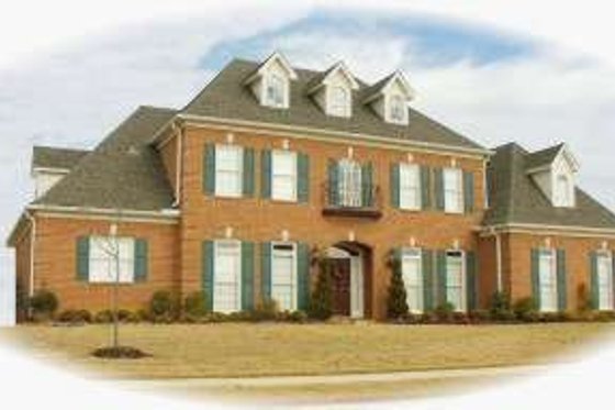 Exterior - Front Elevation for Colonial House Plan #81-1593 - 3 bed, 4 bath