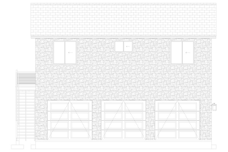 House Blueprint - Exterior - Rear Elevation 4 for Barndominium House Plan #1060-482 - 2 bed, 1.5 bath