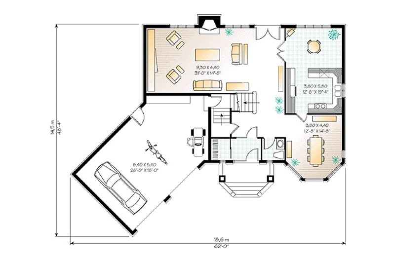 Architectural House Design - Floor Plan - Main Floor for European House Plan #23-296 - 5 bed, 2.5 bath