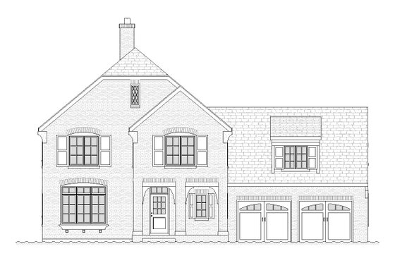 Exterior - Front Elevation 3 for Traditional House Plan #901-50 - 4 bed, 3.5 bath