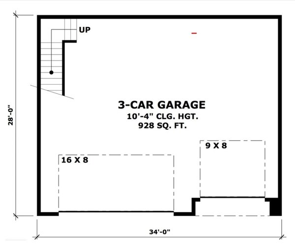Architectural House Design - Floor Plan - Main Floor for Modern House Plan #51-1570, 0 bath