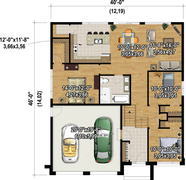 Contemporary Floor Plan - Main Floor Plan #25-4888
