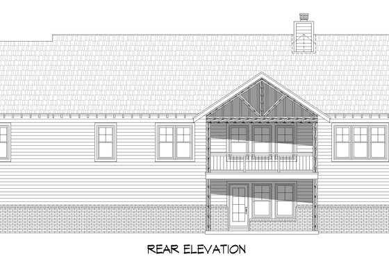 Exterior - Rear Elevation for Country House Plan #932-382 - 4 bed, 3.5 bath