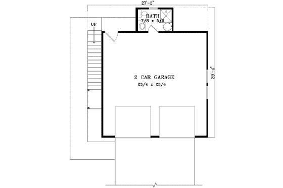 Floor Plan - Main Floor for Country House Plan #1-101, 2 bath
