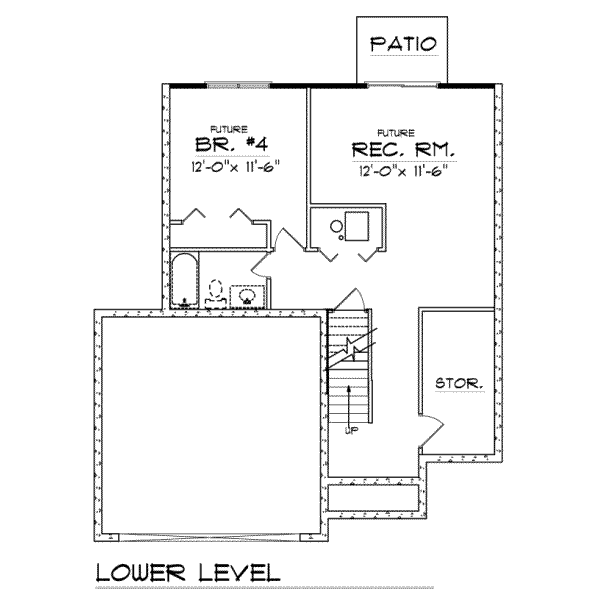 Dream House Plan - Traditional Floor Plan - Lower Floor Plan #70-152