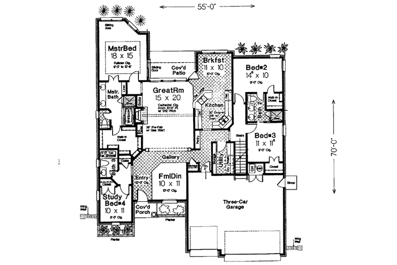 Dream House Plan - Floor Plan - Main Floor for Traditional House Plan #310-244 - 4 bed, 3 bath