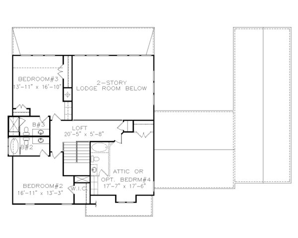 Home Plan - Craftsman Floor Plan - Upper Floor Plan #54-447