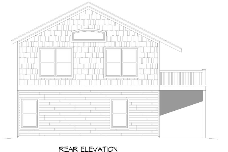 Dream House Plan - Exterior - Rear Elevation for Farmhouse House Plan #932-552 - 1 bed, 2 bath