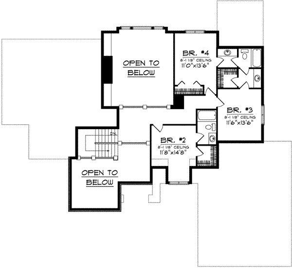 House Plan Design - European Floor Plan - Upper Floor Plan #70-850