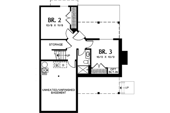 Floor Plan - Lower Floor for Farmhouse House Plan #48-276 - 3 bed, 2 bath