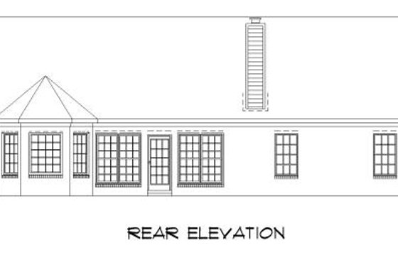 Exterior - Rear Elevation for Traditional House Plan #424-128 - 3 bed, 2 bath