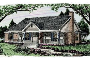 Country Exterior - Front Elevation Plan #406-148