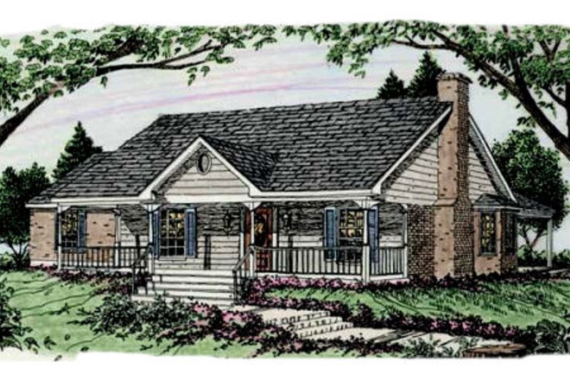 Architectural House Design - Country Exterior - Front Elevation Plan #406-148